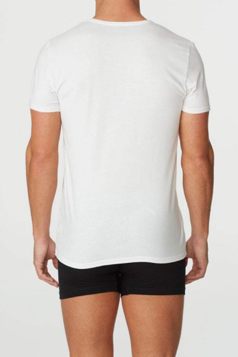 Parker & Max White Micro Luxe Crew-Neck T-Shirt