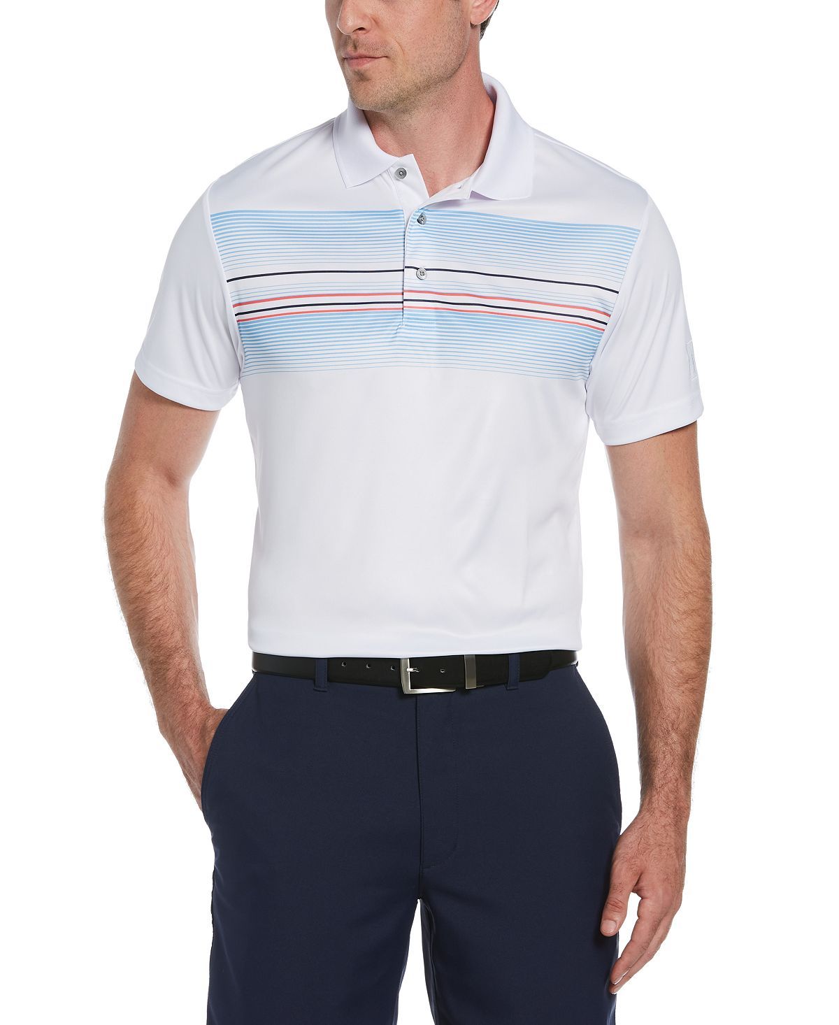 Pga Tour Engineered Stripe Polo Bright White