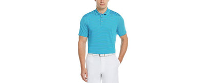 Pga Tour Feeder Stripe Polo Shirt Blue Danube