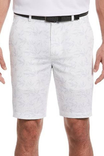 Pga Tour Seersucker Bamboo Print Shorts Bright White