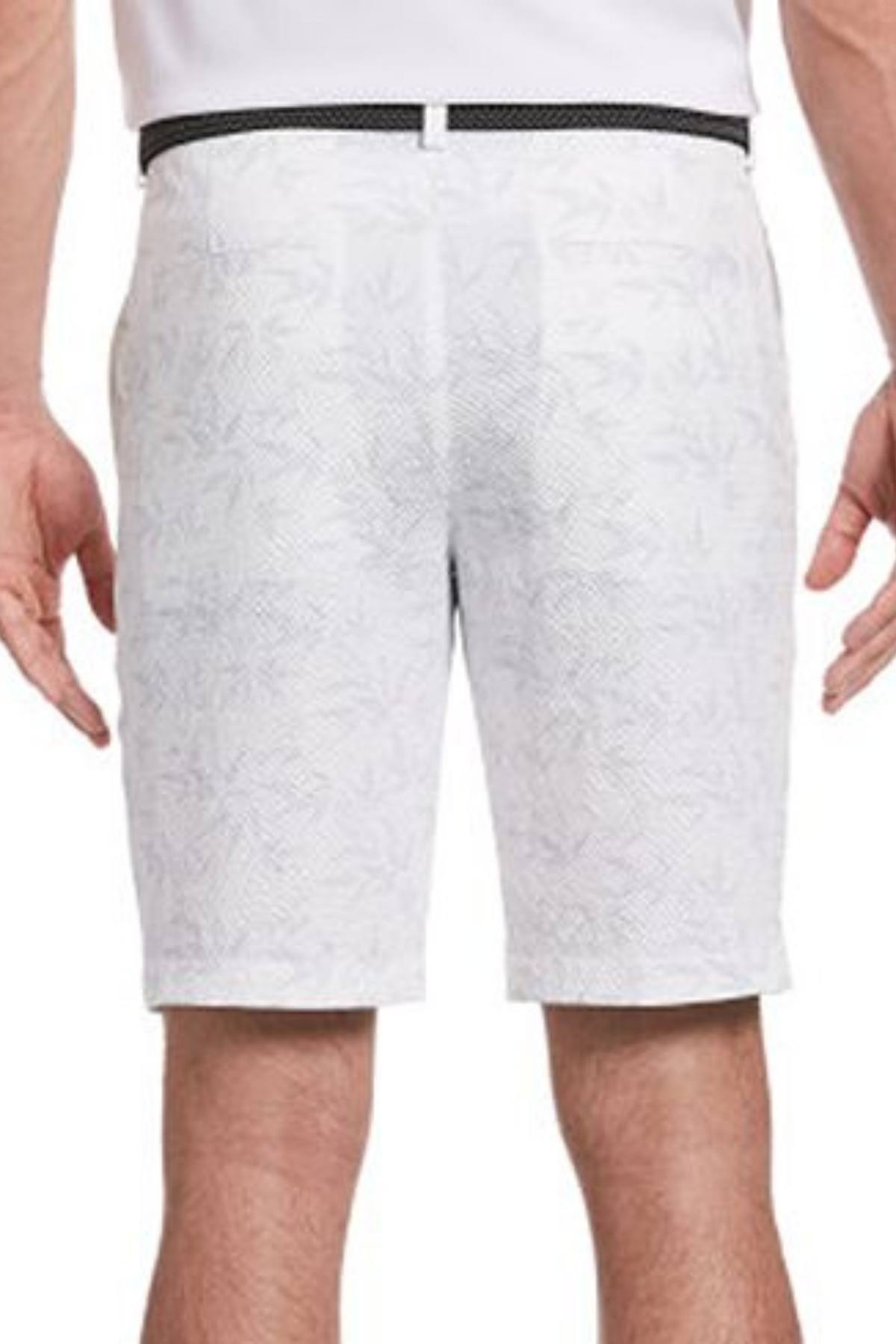 Pga Tour Seersucker Bamboo Print Shorts Bright White