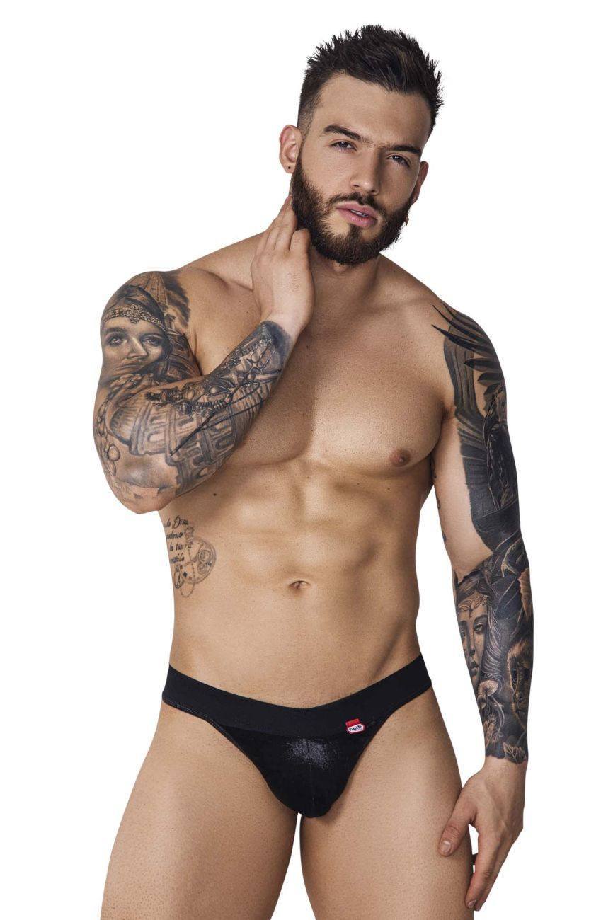 Pikante Black PIK 1099 Clandestine Velvet Thong