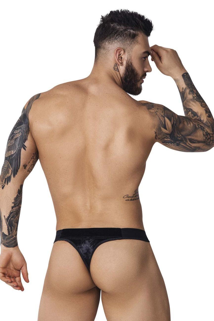 Pikante Black PIK 1099 Clandestine Velvet Thong