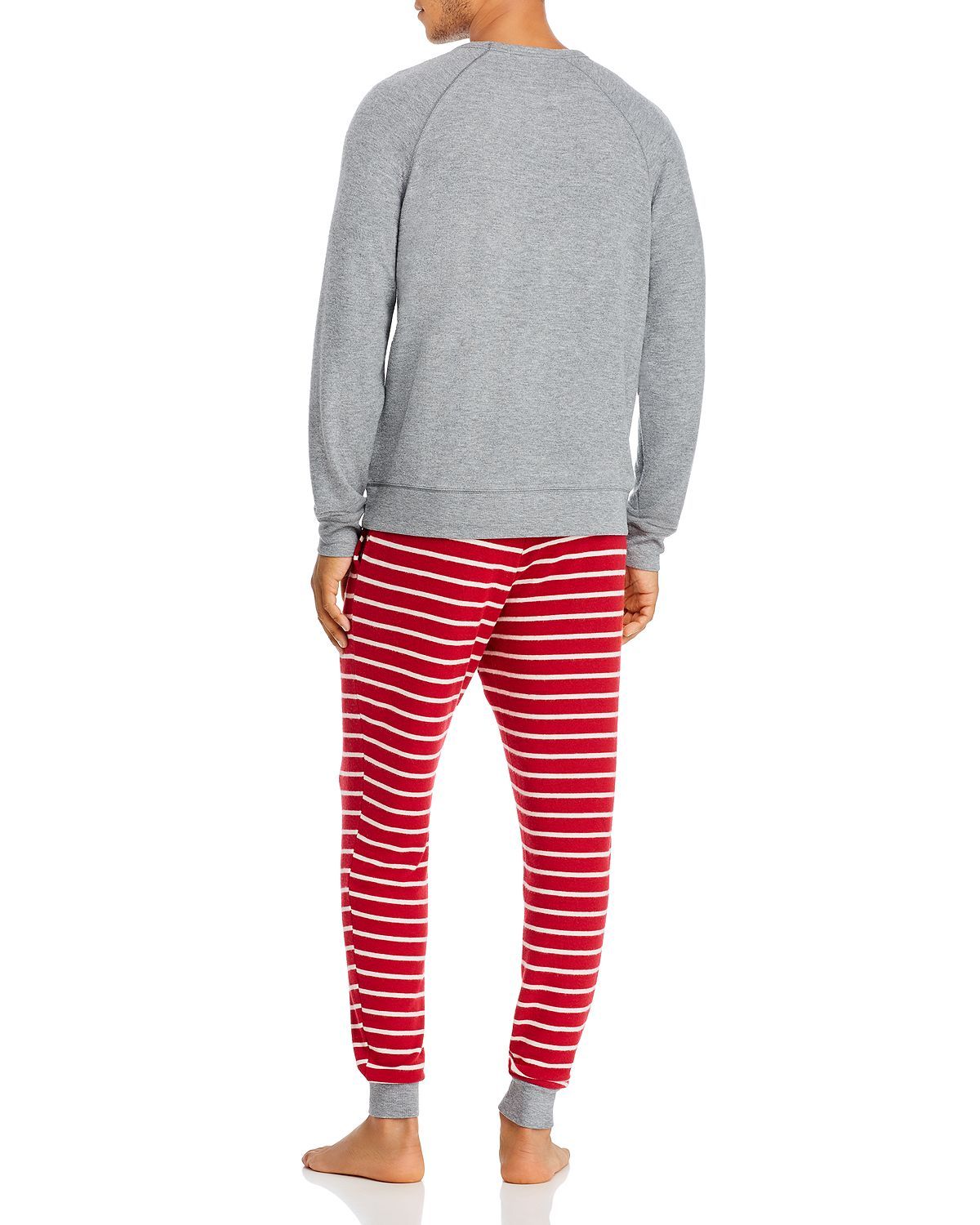 Pj Salvage Poinsettia-graphic & Striped Pj Set Red