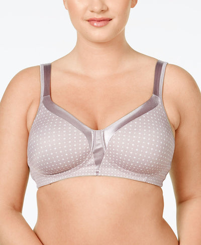 Playtex Full Figure 18 Hour Sleek & Smooth Wireless Bra 4803 Online Only Warm Steel Dot