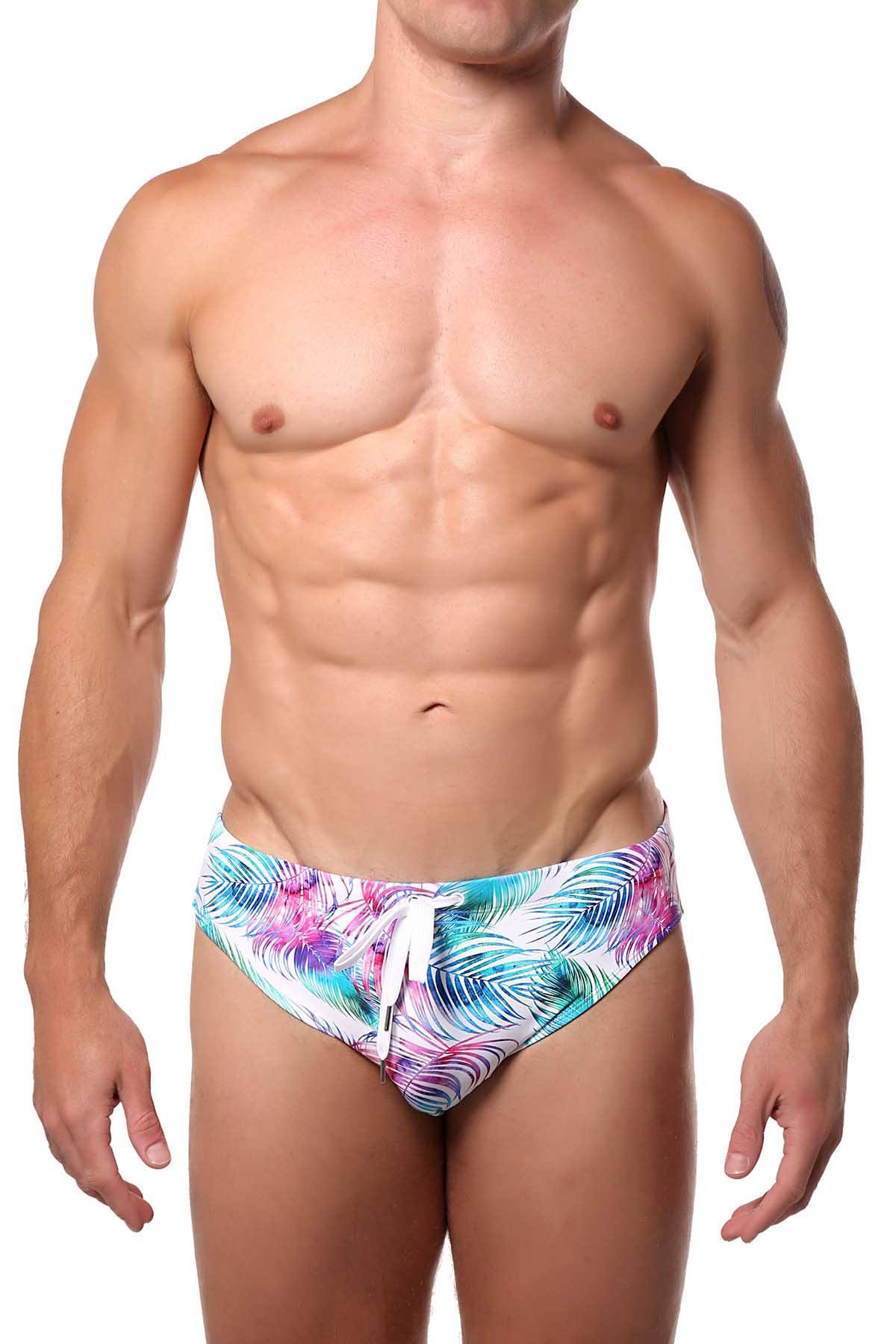 Pool Boy Light Palm-Leaf Swim Brief