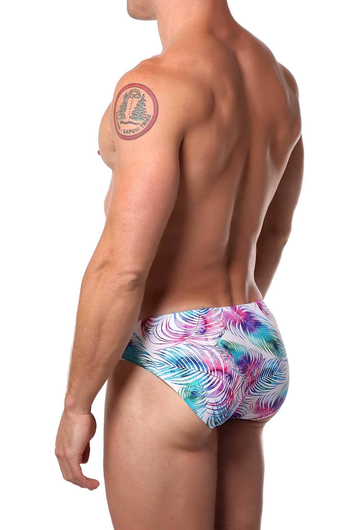 Pool Boy Light Palm-Leaf Swim Brief