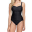 Profile By Gottex Ribbons Textured Underwire Tummy Control One-piece Swimsuit Black