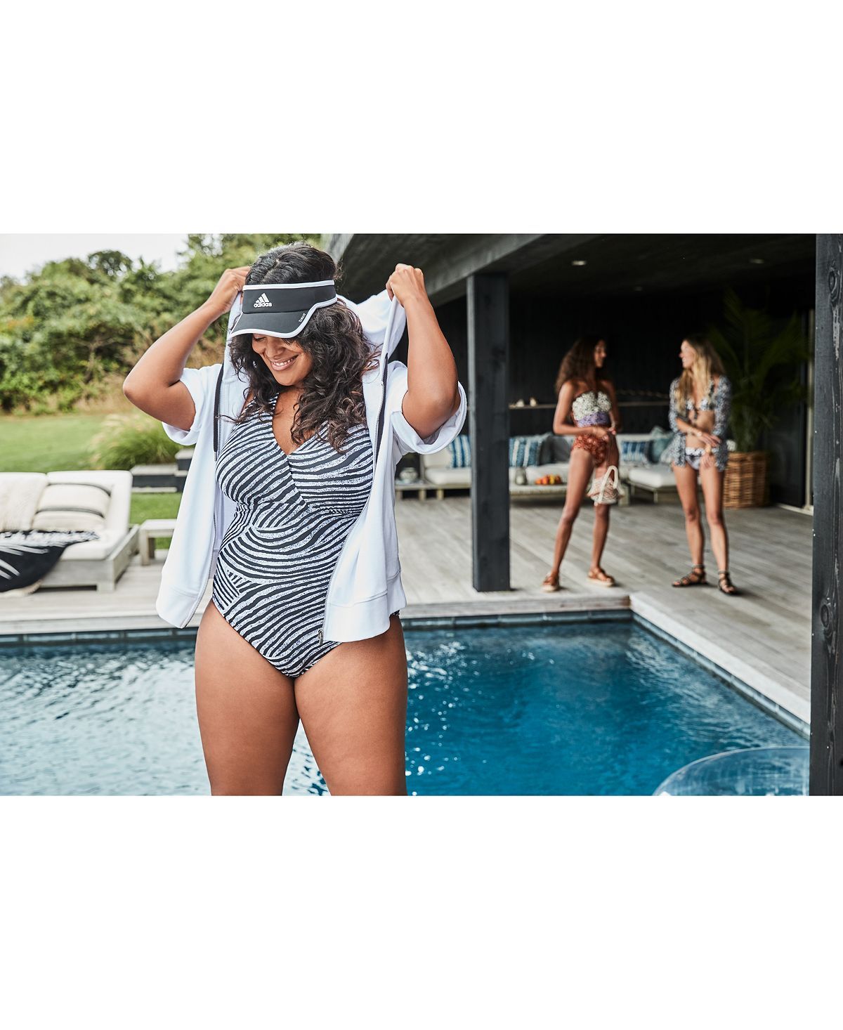 Raisins Curve Trendy Plus Mombasa Printed Algiers Belted One-piece Swimsuit Zebra