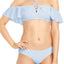 Raisins Off Shoulder Tulum Flounce Bikini Top in Barbados Blue