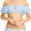 Raisins Off Shoulder Tulum Flounce Bikini Top in Barbados Blue