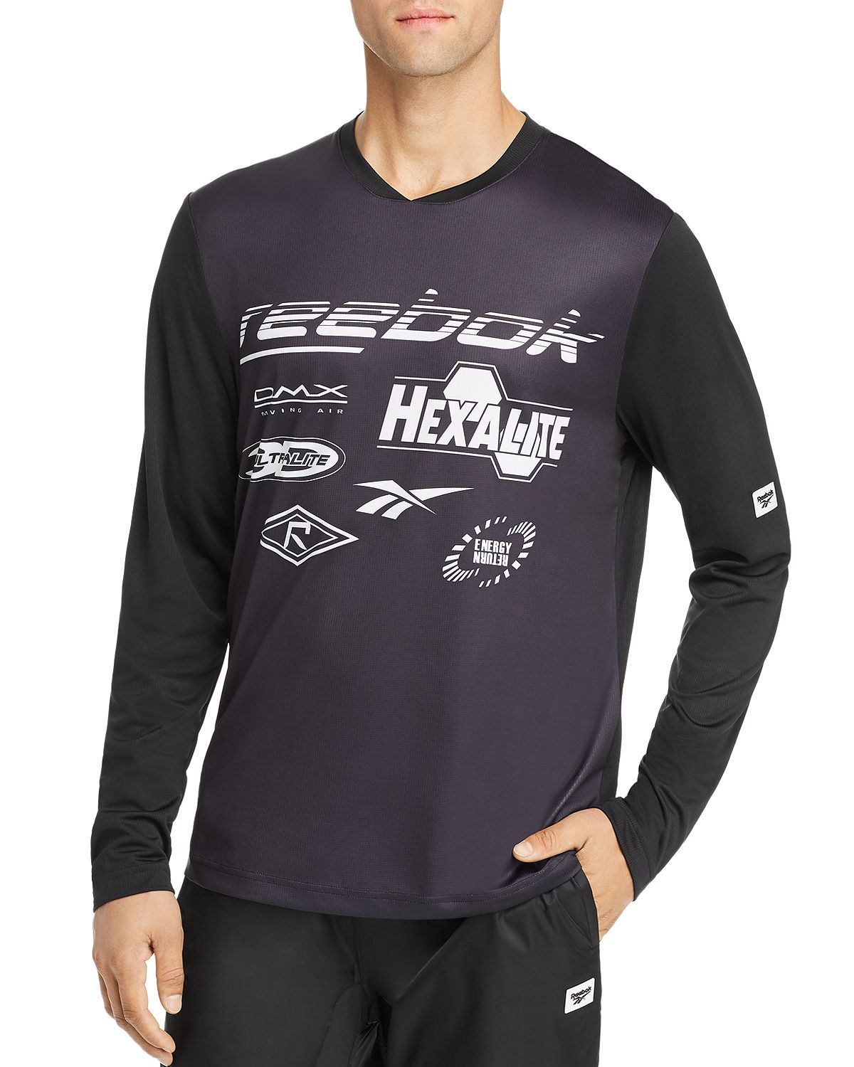 Reebok Classic Long-sleeve Color-block Graphic Tee Black