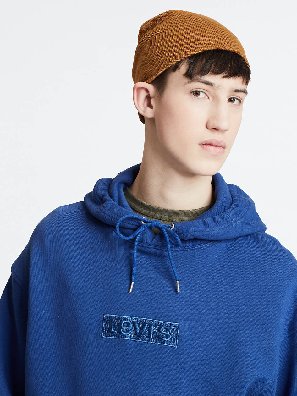 Relaxed Graphic Hoodie Navy