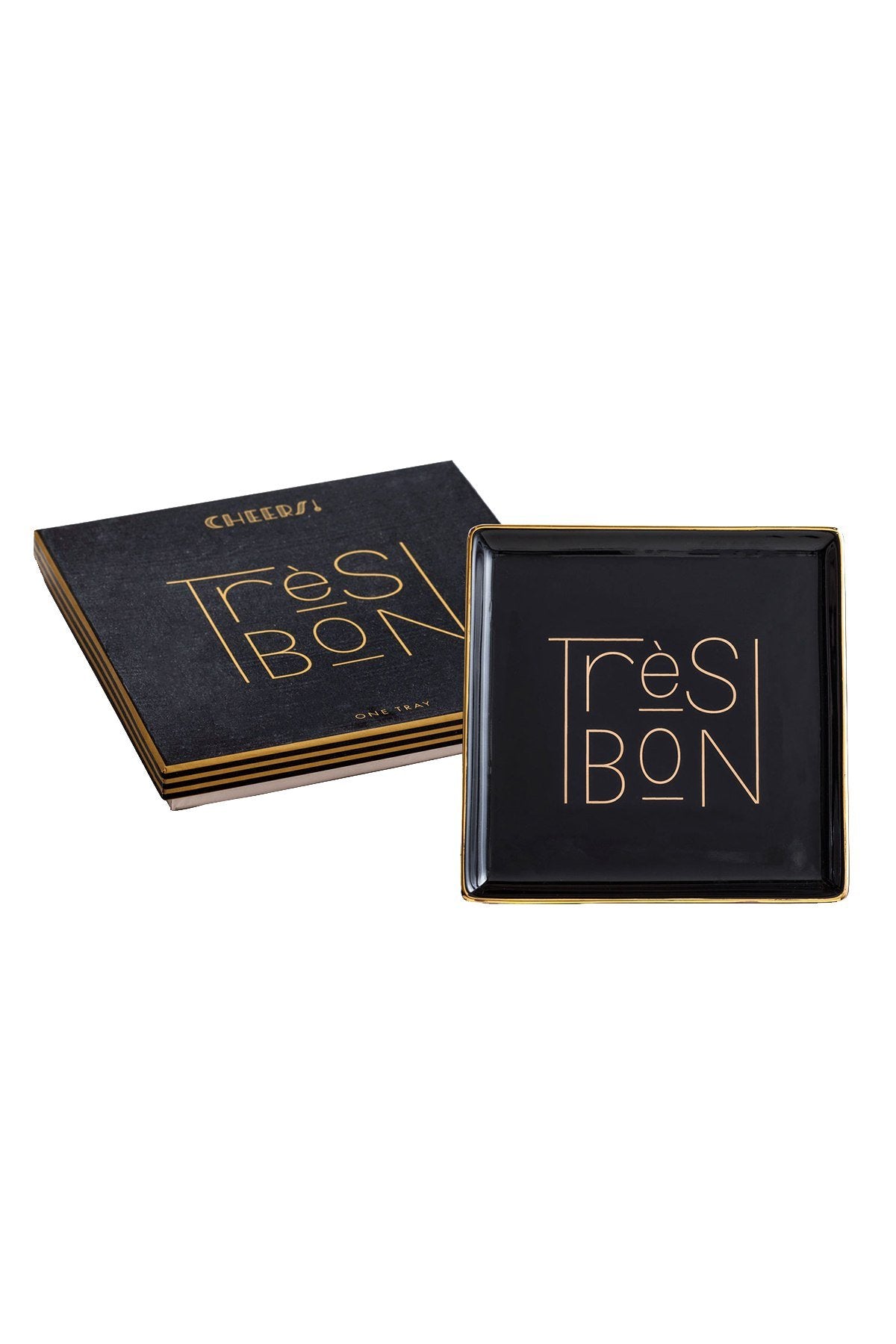 Rosanna Black/Gold 'Très Bon' Porcelain Tray