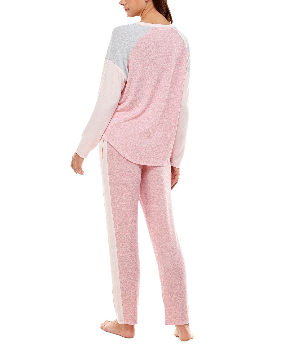 Roudelain Colorblocked Long Sleeve & Straight Leg Pajama Set Orchid Smoke Ballerina