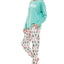 Roudelain Holiday Sweatshirt & Jogger Pants Pajama Set Spacedye Dusty Jade/White