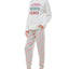 Roudelain Holiday Sweatshirt & Jogger Pants Pajama Set Spacedye White/Rainbow