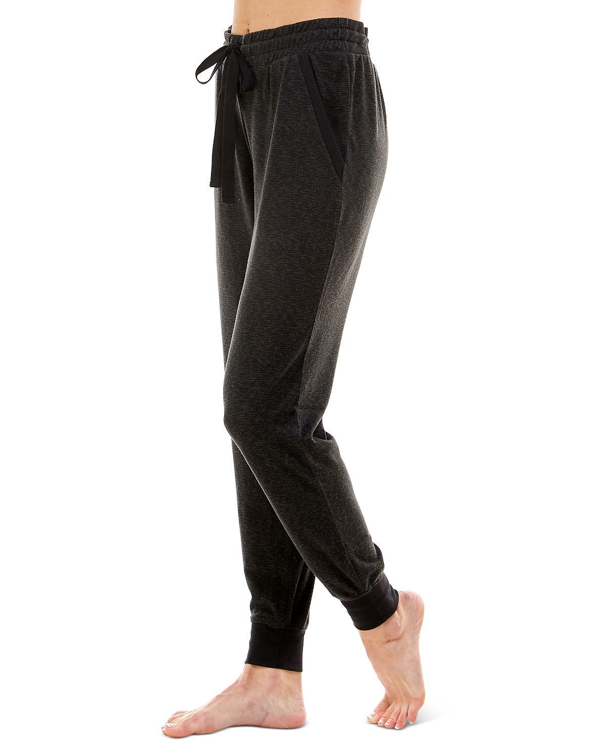 Roudelain Whisperluxe Jogger Pajama Bottoms Black Space Dye