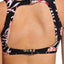 Roxy Anthracite-Black Tropical-Print Mesh-Inset Sea-Lovers High0Neck Bikini Top