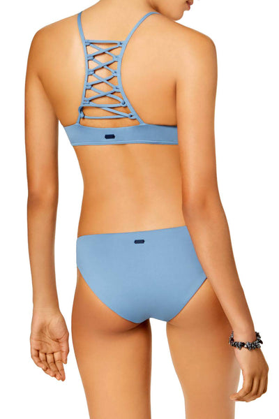 Roxy Softly Love 70's Bikini Bottom in Blue Shadow