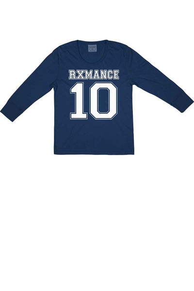 Rxmance Unisex Denim-Blue Jersey 3/4-Sleeve Lounge Tee