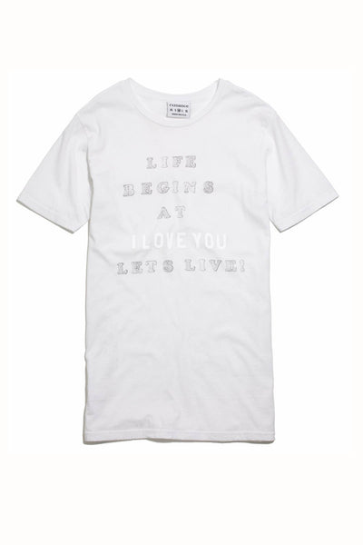 Rxmance Unisex White 'Lets Live' Tee