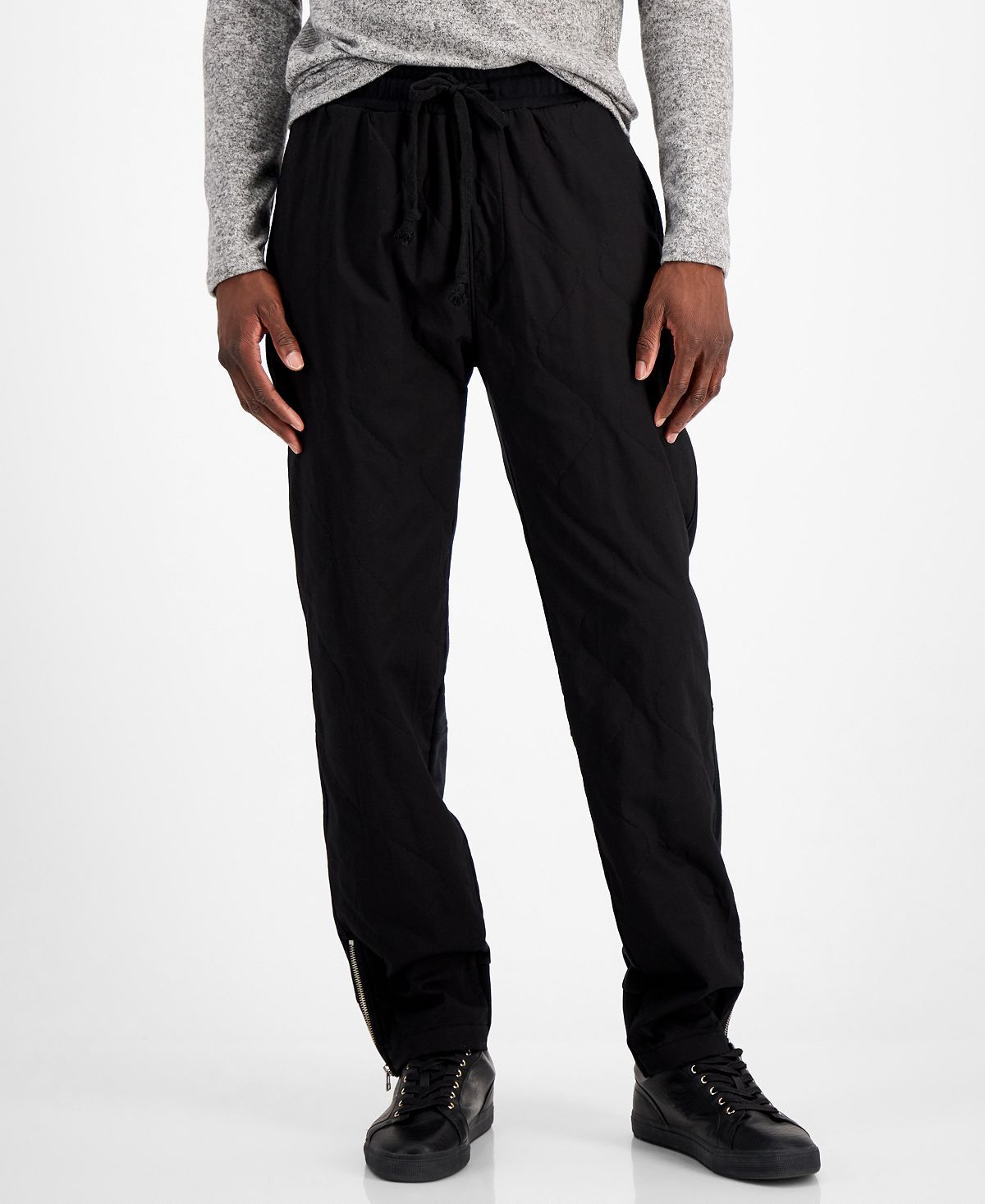 Sanctuary Quilted Ripstop Pants Black