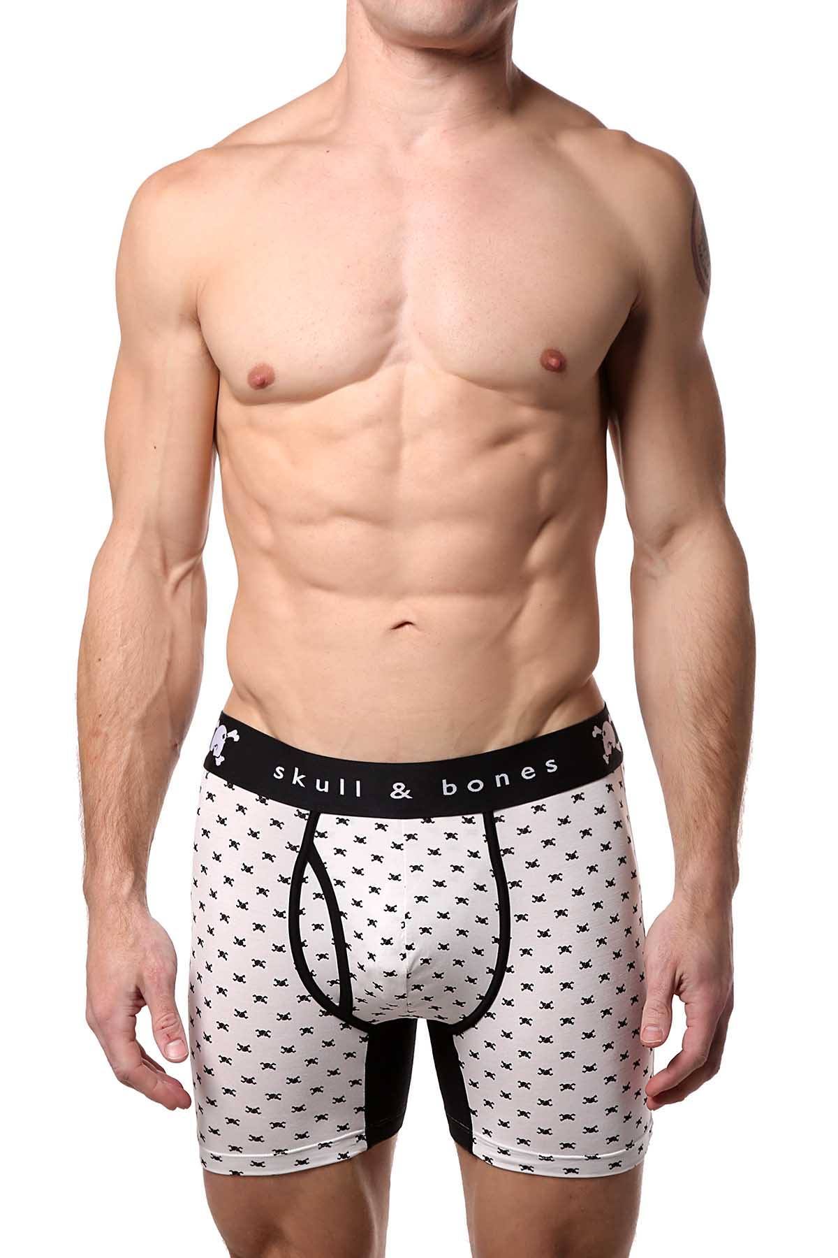 Skull & Bones White Tiny-Skull-Print Boxer Brief