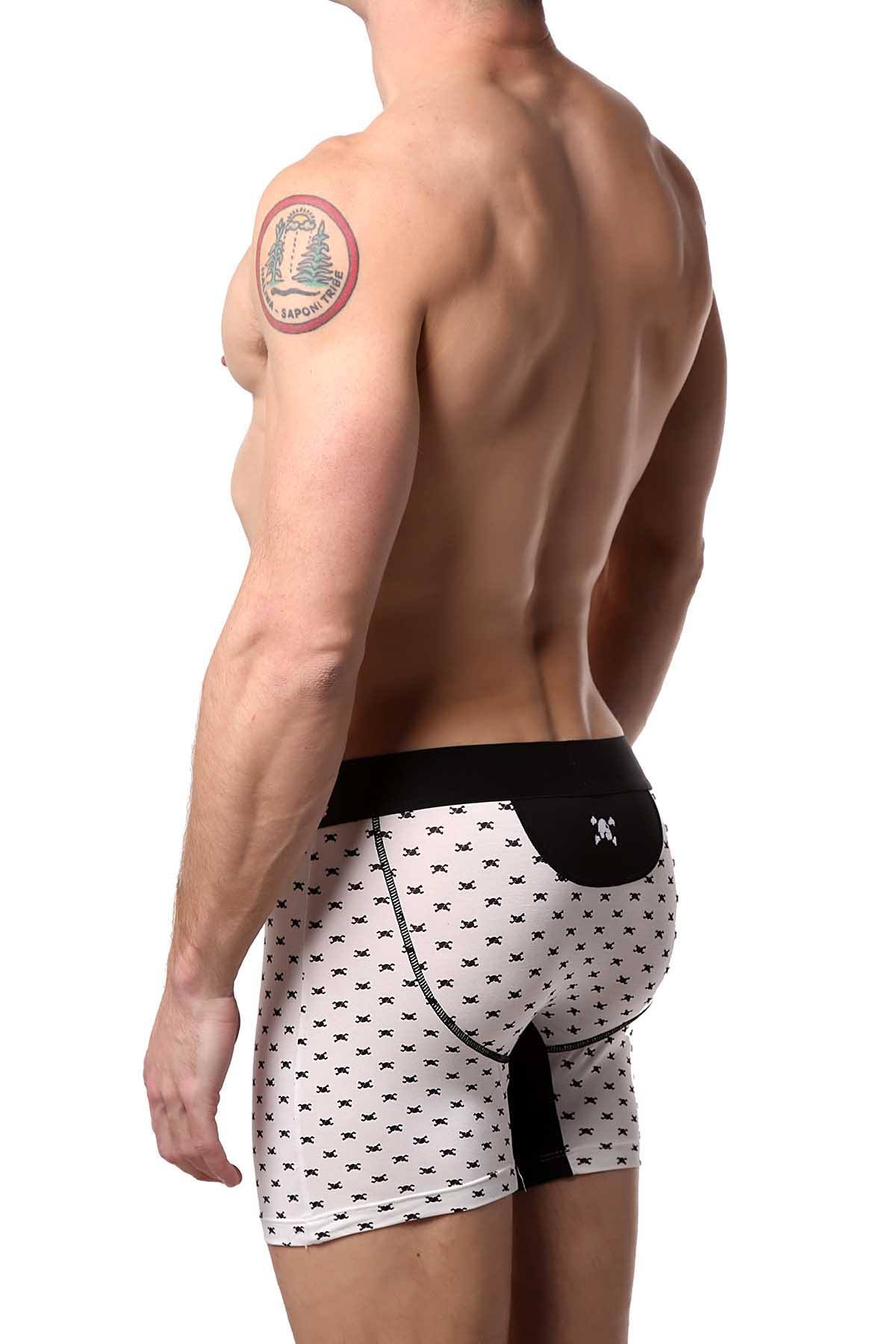 Skull & Bones White Tiny-Skull-Print Boxer Brief