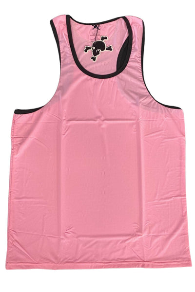 Skull and Bones Pink Mesh Tank