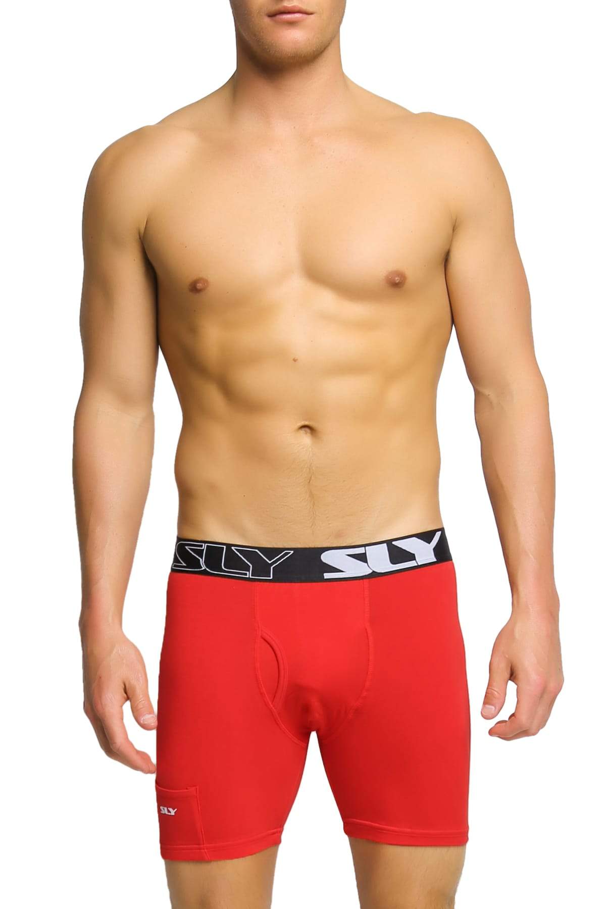 Sly Solid Red Boxer Brief - Long