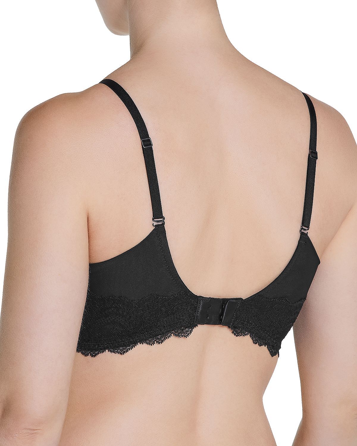 Spanx undie-tectablelightly Lined Underwire Demi T-shirt Bra Very Black