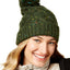 Steve Madden Military-Green Speckled Cable-Knit Beanie