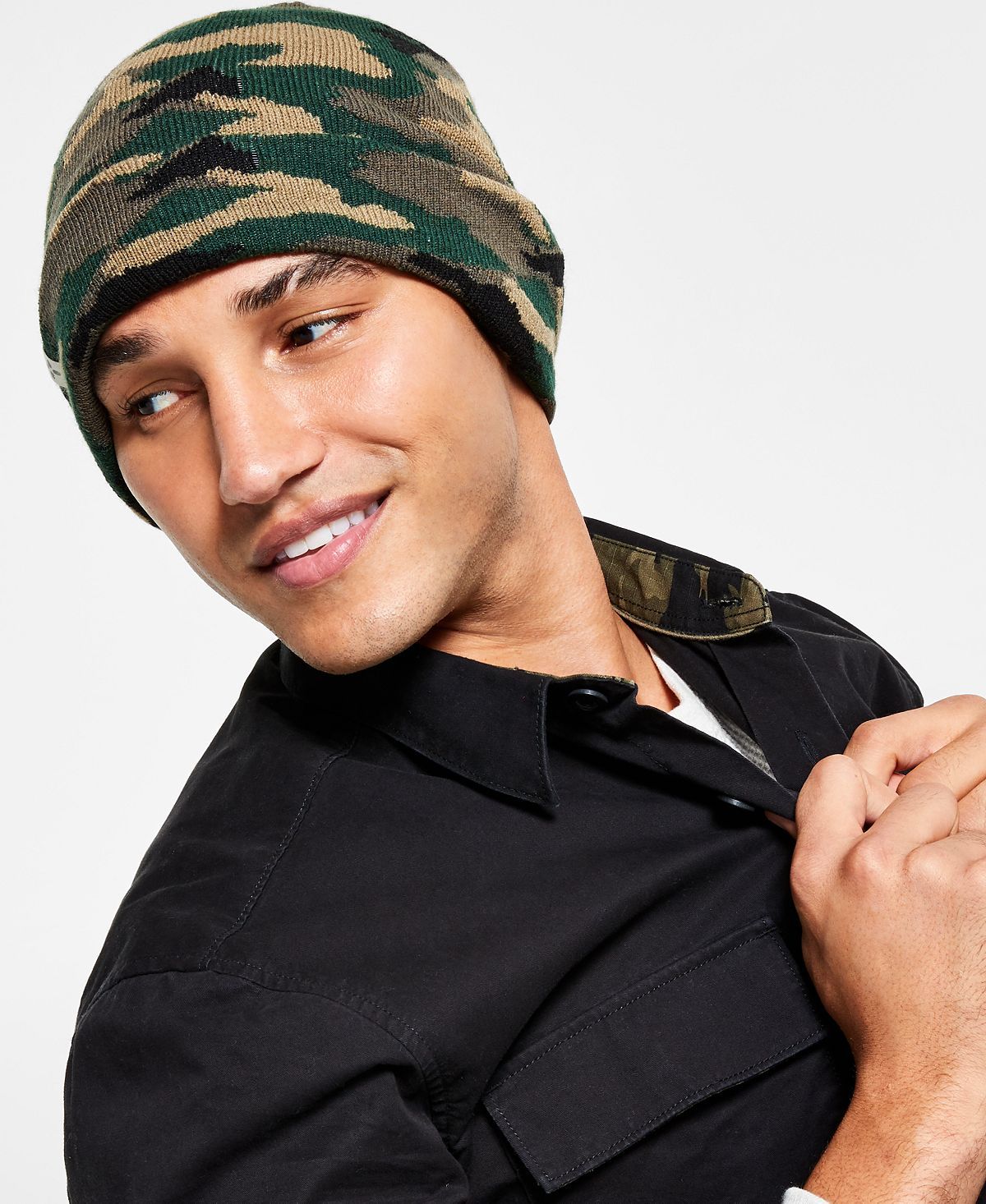 Sun + Stone Sun + Stone Mid-camo Beanie Green Camo