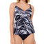 Swim Solutions Coastal Plates Printed Tiered Tummy-control One-piece Swimsuit Coastal Plates Black