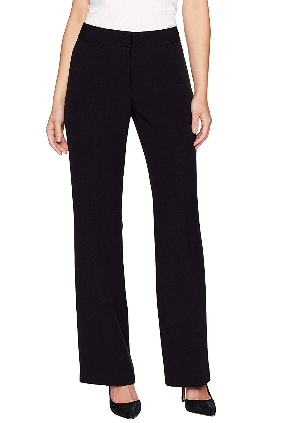 Tahari ASL Black Straight-Leg Classic Suiting Pant