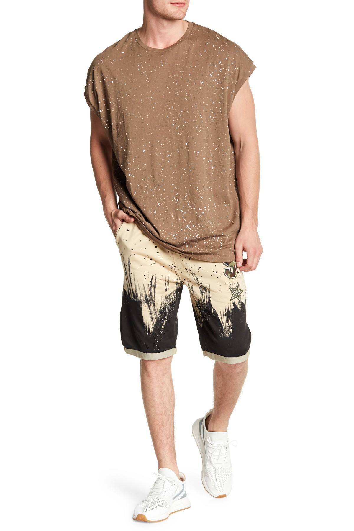 Tailored Recreation Premium Beige Splatter Patch Short