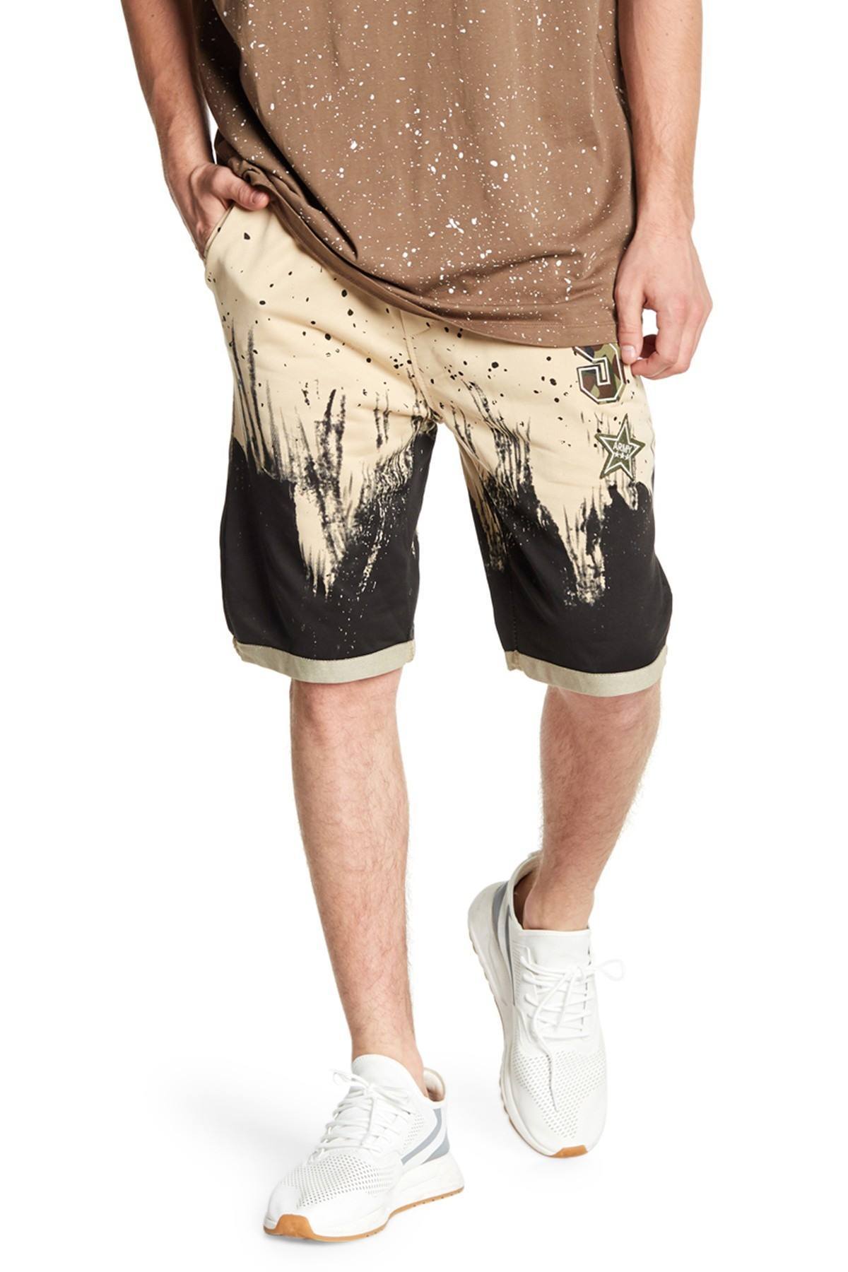 Tailored Recreation Premium Beige Splatter Patch Short