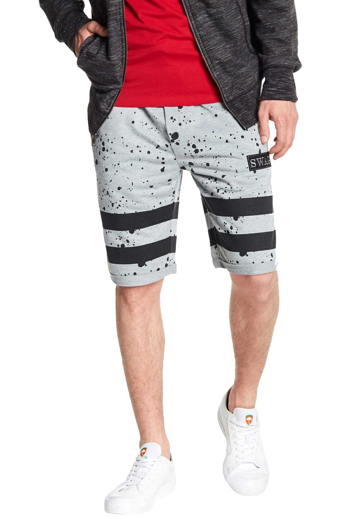 Tailored Recreation Premium Grey Splatter Striped Short