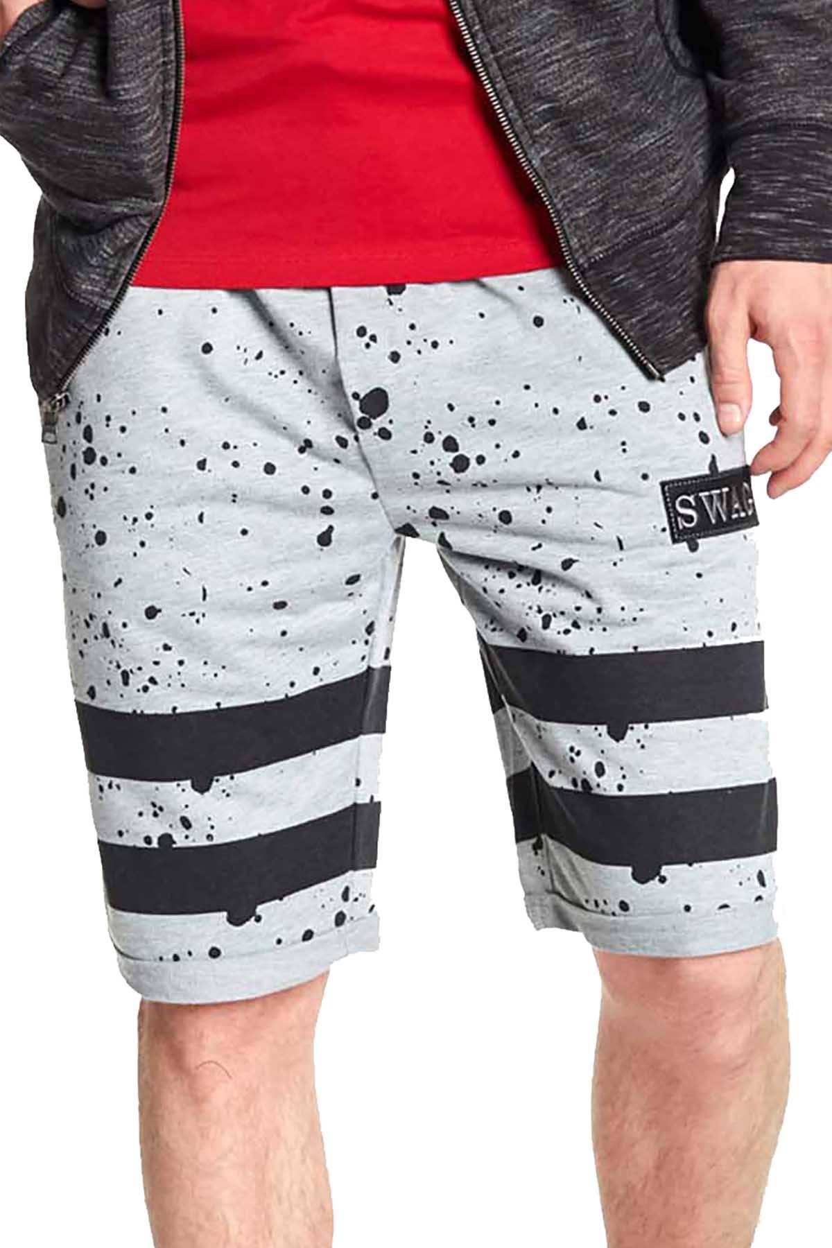 Tailored Recreation Premium Grey Splatter Striped Short