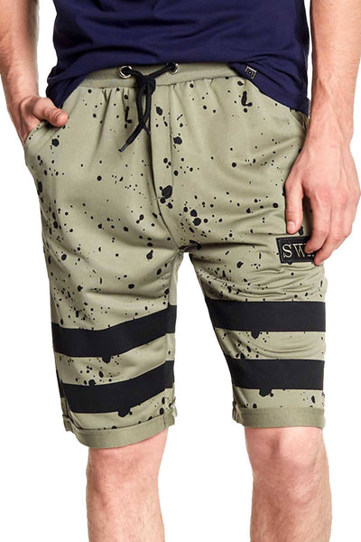 Tailored Recreation Premium Olive Splatter Striped Short