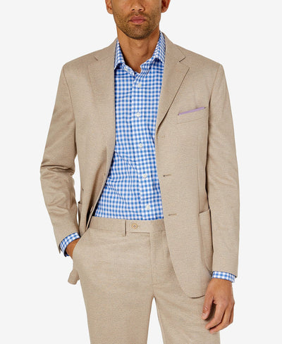 Tallia Slim-fit Knit Suit Jacket Cream