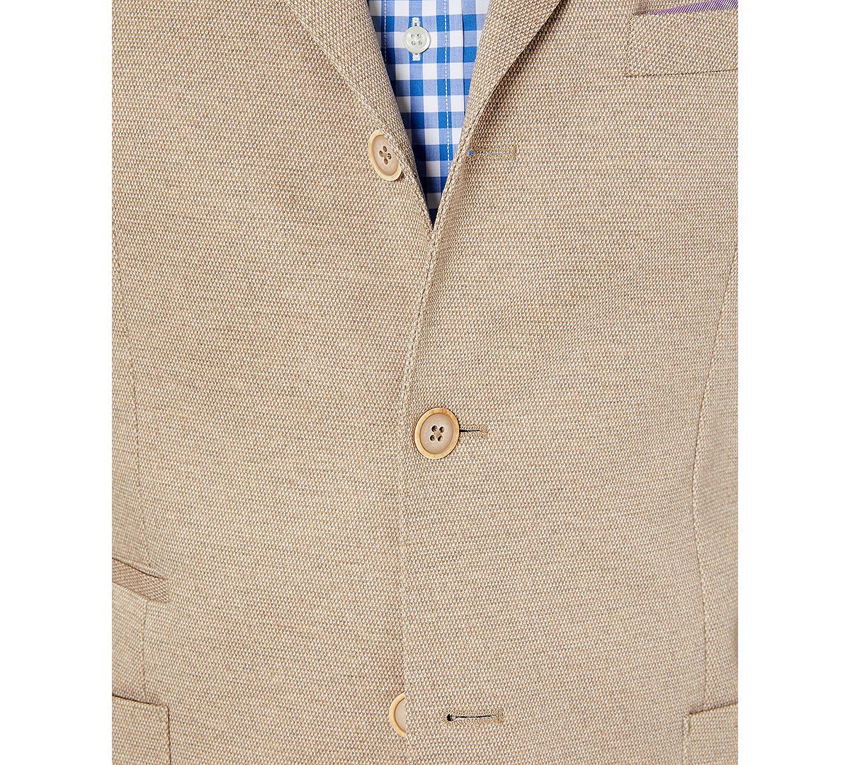 Tallia Slim-fit Knit Suit Jacket Cream