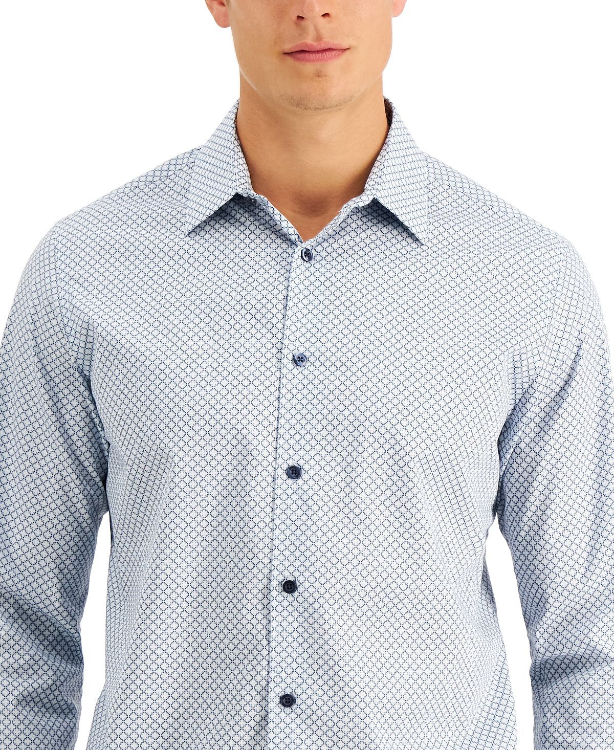 Tasso Elba Rho Medallion Shirt Blue Combo