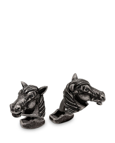 Tateossian Mirror Image Horse Cufflinks Black