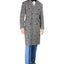 Tayion Collection Classic Double-breasted Glen Plaid Overcoat Blk White