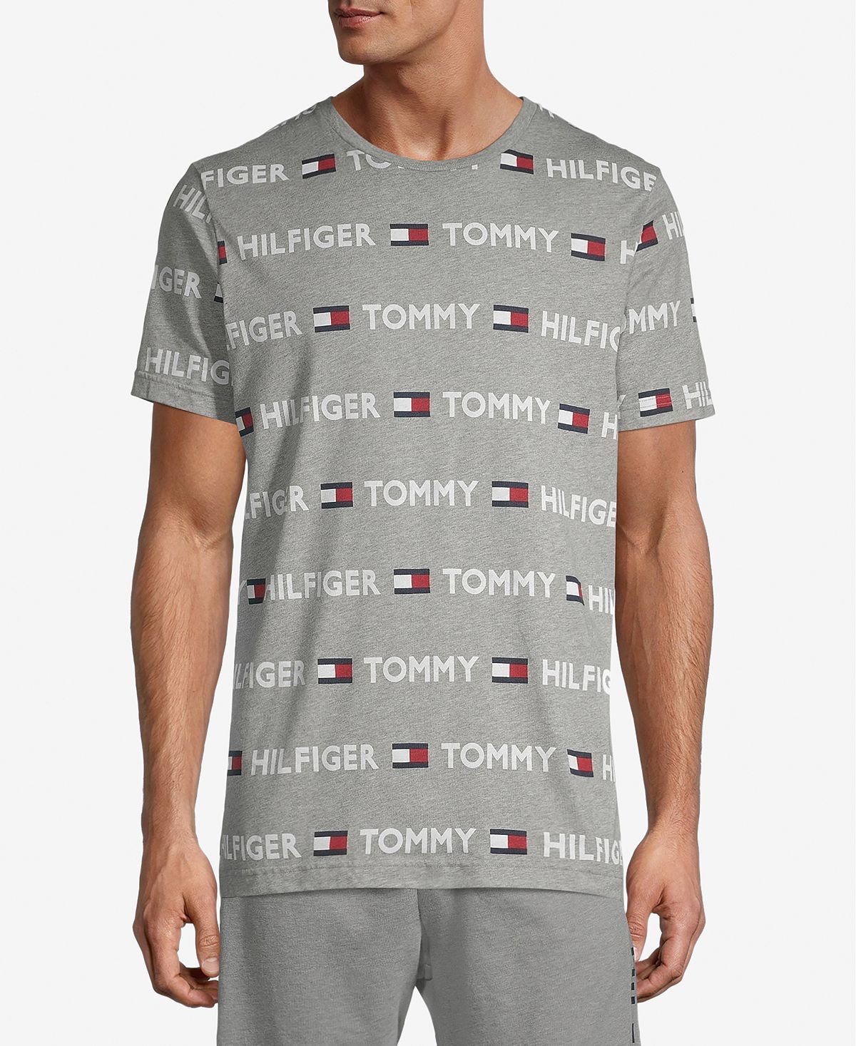 Th Modern Essentials Tommy Hilfiger Modern Essentials Logo-print Sleep Shirt Grayheather