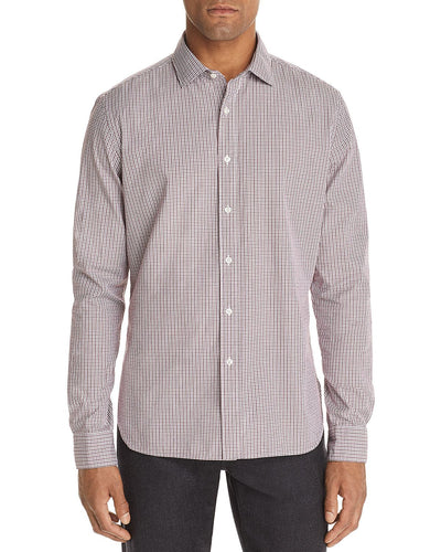 The Men's Store Check-print Classic Fit Shirt Burgundy