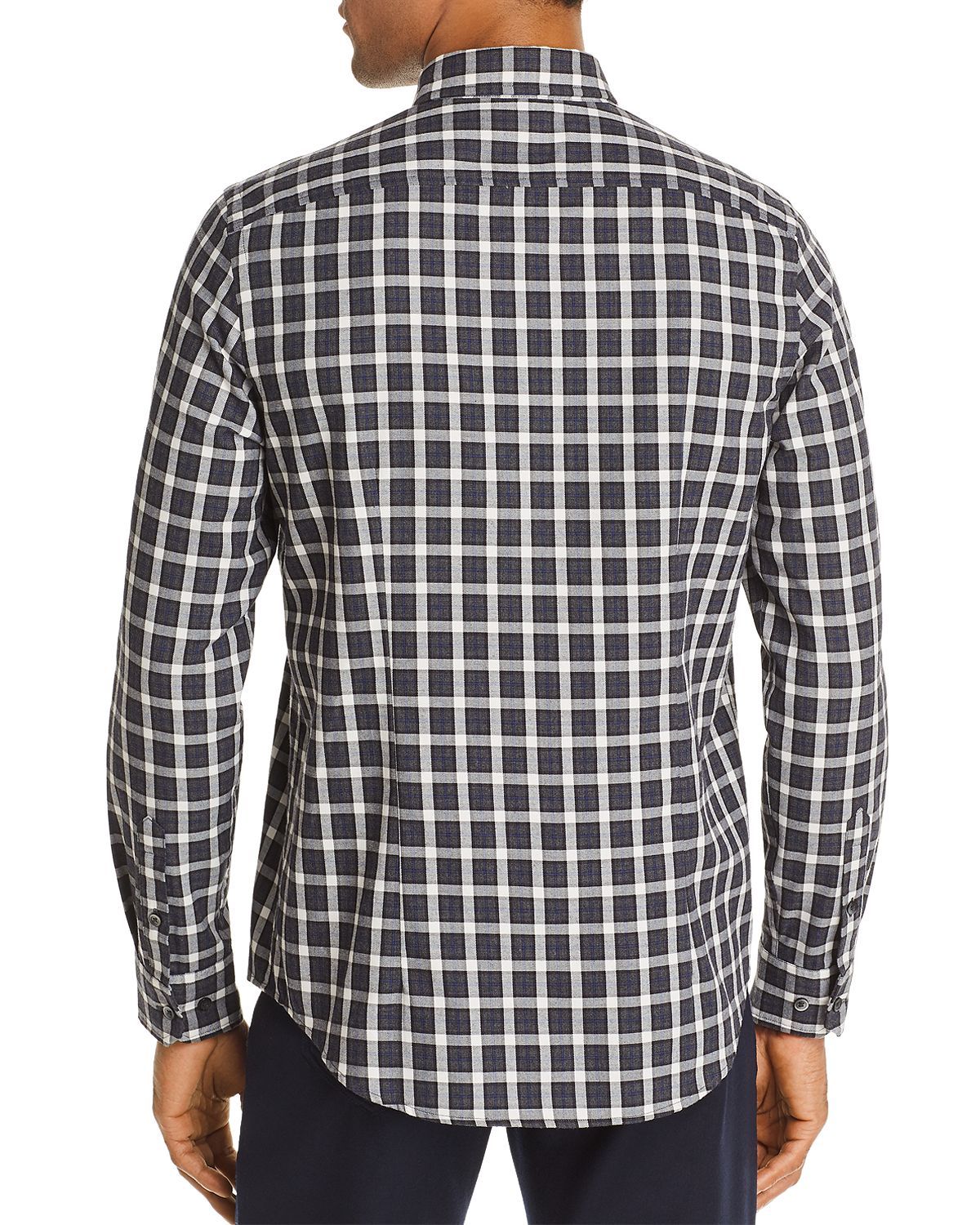 The Men's Store Check-print Classic Fit Shirt Gray Combo