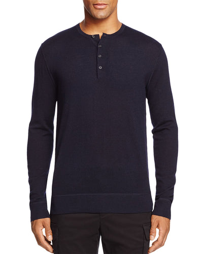 The Men's Store Merino Wool Henley Navy